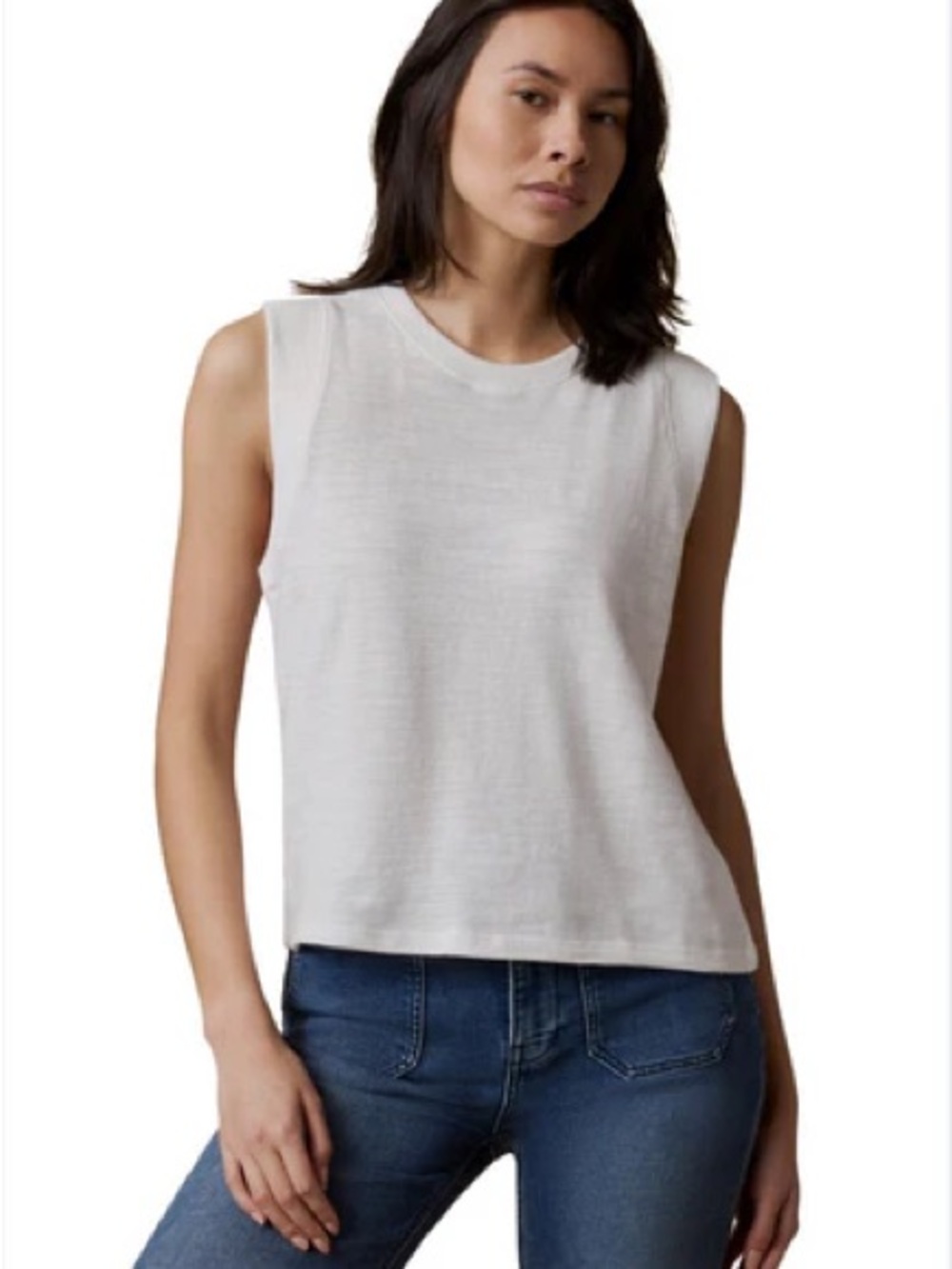 Faherty • Sunwashed SLB Muscle Tank Sleeveless Crewneck Tank Top PTP22”-27”